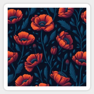 Poppies Flower Pattern Sticker